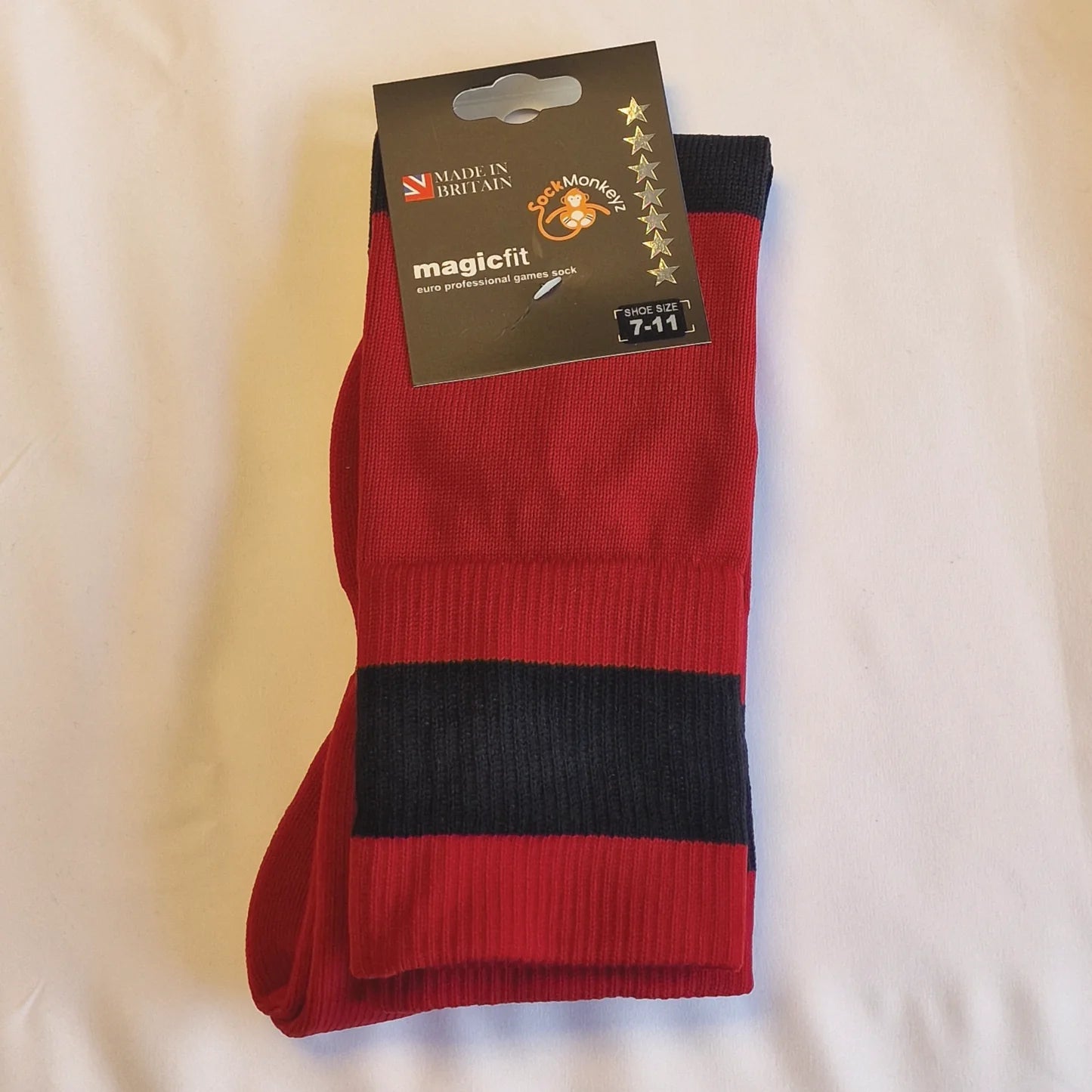 Black & Red Hooped Game Socks