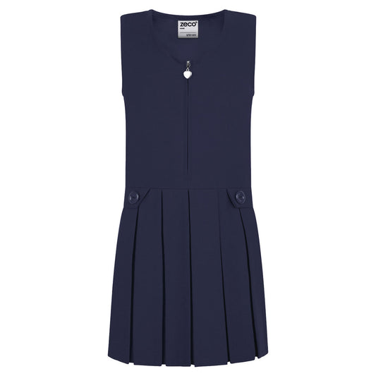 Girls Navy Zip Pinafore
