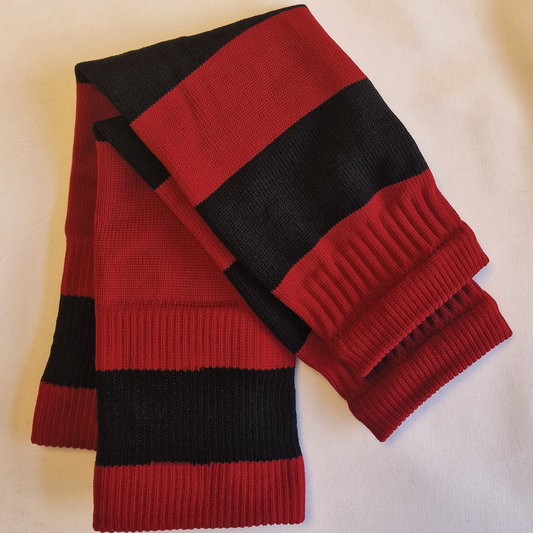 Footless Sock Sleeve Black & Red Hooped